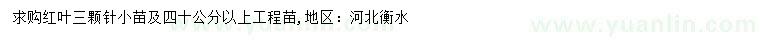 求购小苗、40公分以上红叶三颗针