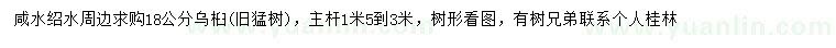 求购18公分乌桕、旧猛树