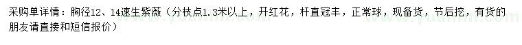 求购胸径12、14公分速生紫薇