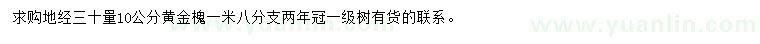 求购30公分量10公分黄金槐