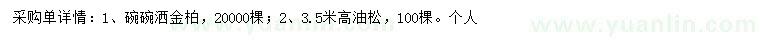 求购洒金柏、高3.5米油松