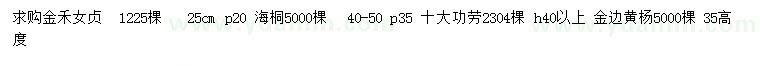 求购金禾女贞、海桐、十大功劳等