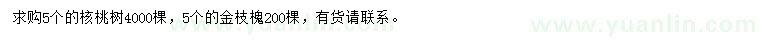 求购核桃树、金枝槐