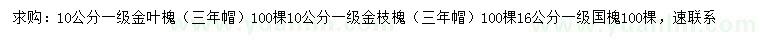 求购金叶槐、金枝槐、国槐