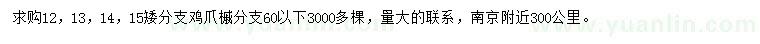 求购12、13、14、15公分鸡爪槭