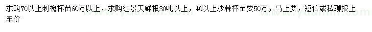 求购刺槐、红景天、沙棘