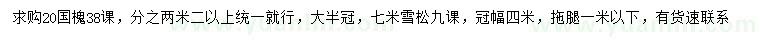 求购20公分国槐、7米雪松