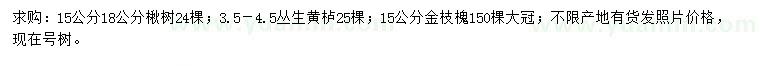 求购楸树、丛生黄栌、金枝槐