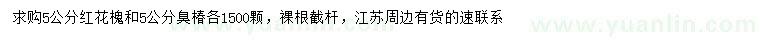 求购5公分红花槐、臭椿