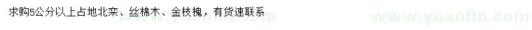 求购北栾、丝棉木、金枝槐