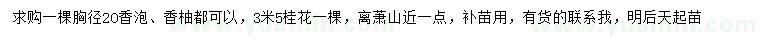 求购香泡、香柚、桂花