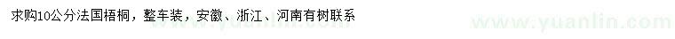 求购10公分法国梧桐