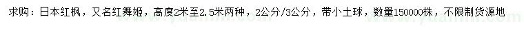 求购高2-2.5米日本红枫