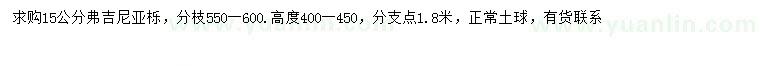 求购15公分弗吉尼亚栎