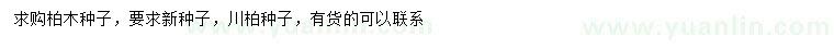 求购柏木、川柏种子