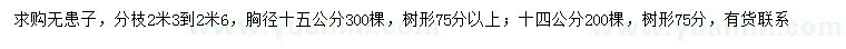 求购胸径14、15公分无患子