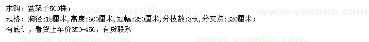 求购胸径18公分盆架子