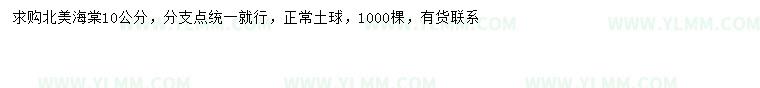 求购10公分北美海棠