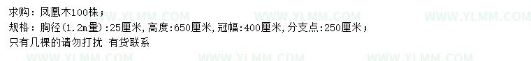 求购1.2米量25公分凤凰木