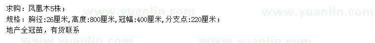 求购胸径26公分凤凰木