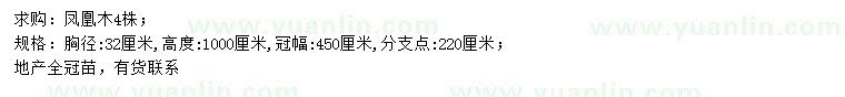 求购胸径32公分凤凰木