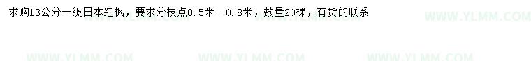 求购13公分日本红枫