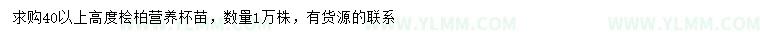 求购高40公分以上桧柏