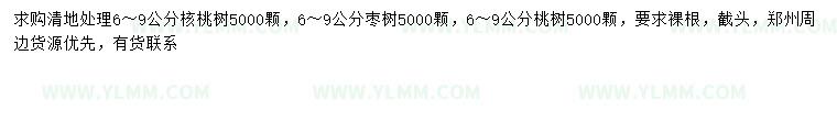 求購核桃樹、棗樹、桃樹