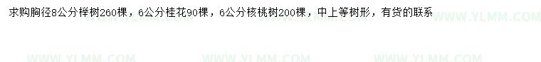 求购榉树、桂花、核桃树