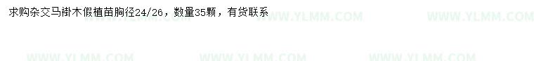 求购胸径24、26公分马褂木