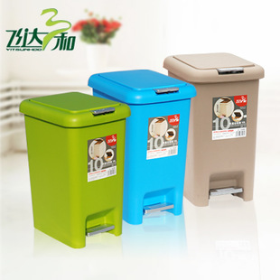 飞达三和 多彩式时尚家用卫生桶 脚踏手按双盖垃圾桶
