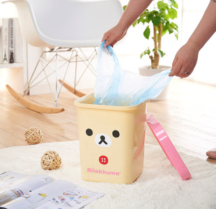 批发家用轻松熊垃圾桶塑料无盖厨房杂物桶筒纸娄卫生间收纳桶礼品