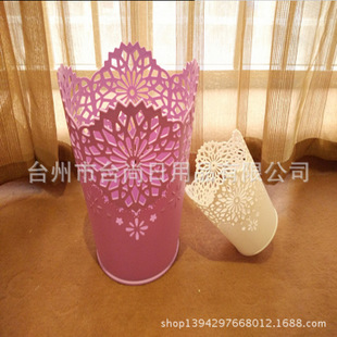 批发时尚创意花边蕾丝镂空垃圾桶 家用办公桌面垃圾桶 TS-175