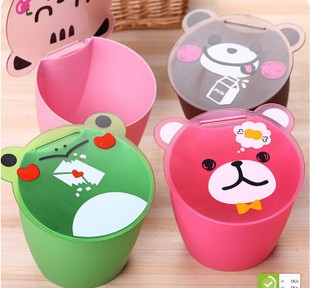 新款卡通垃圾桶 卡通桌面收纳桶垃圾桶 多用收纳桶