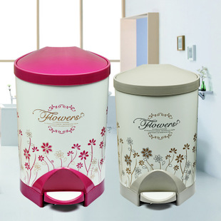 厂家直销家用厨房客厅高档塑料脚踏式垃圾桶创意静音缓降脚踏桶